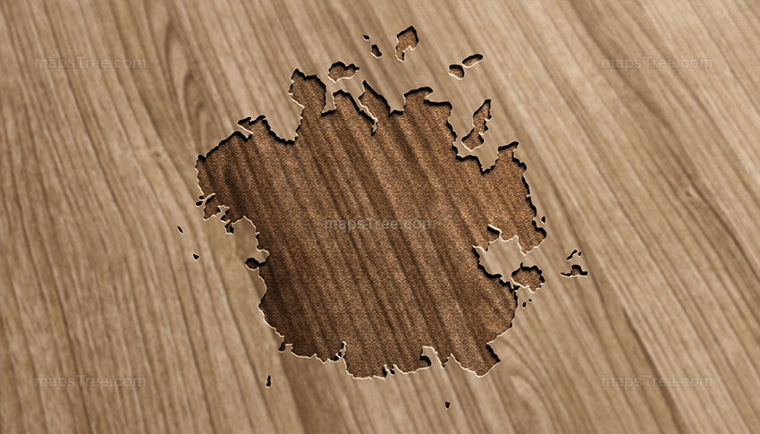 Engraved Micronesia Map on Wood as CNC Carving