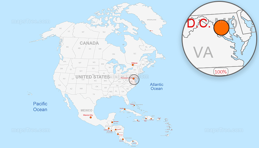 Vector Map of North America - Layered Countries