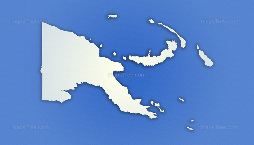 Isolated Papua New Guinea Map on a Blue Background