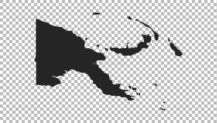 Transparent PNG map image of Papua New Guinea