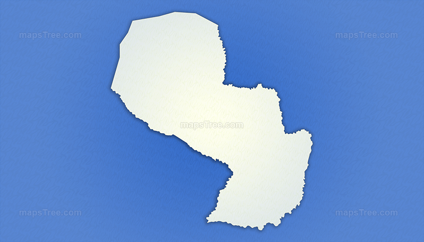 Isolated Paraguay Map on a Blue Background