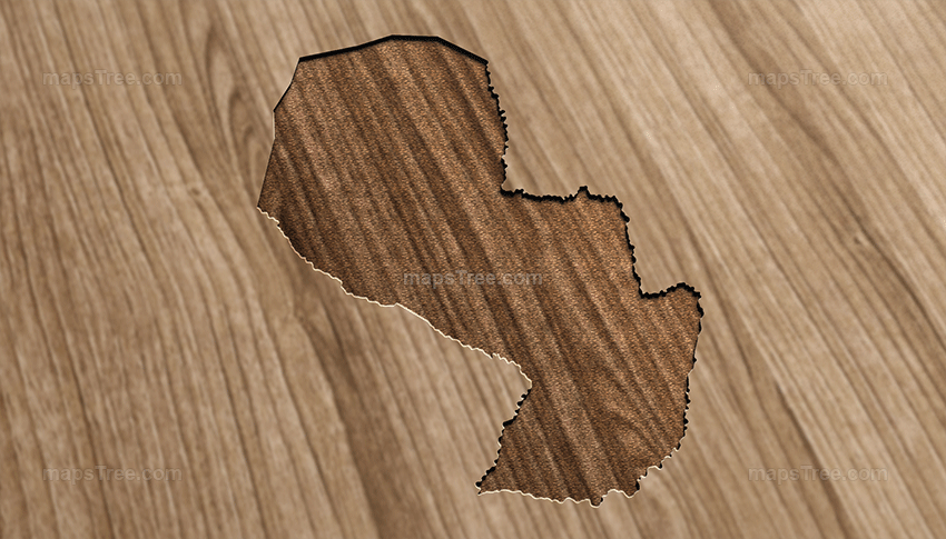 Engraved Paraguay Map on Wood as CNC Carving