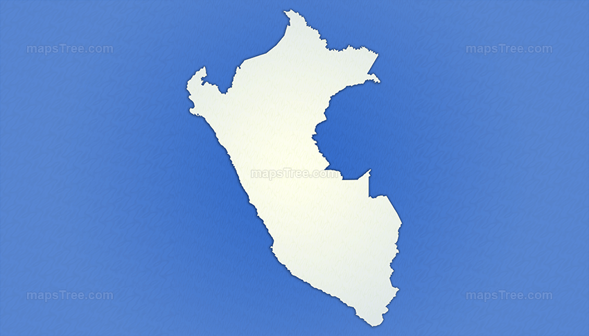 Isolated Peru Map on a Blue Background