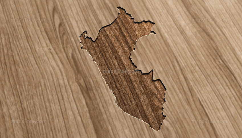 Engraved Peru Map on Wood as CNC Carving