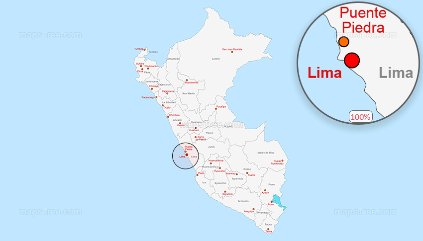 Vector Map of Peru - Layered Regions