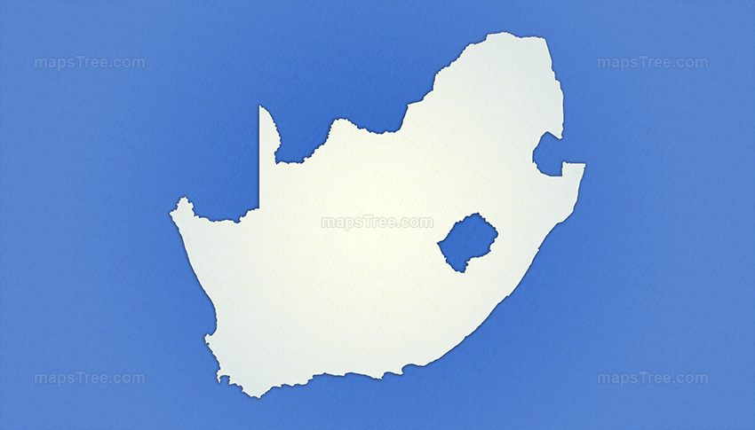 Isolated South Africa Map on a Blue Background