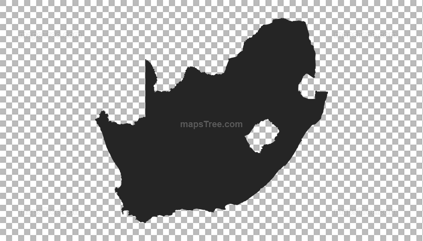 Transparent PNG map image of South Africa