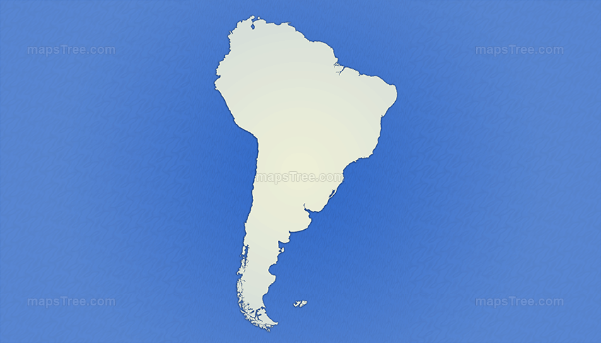 Isolated South America Map on a Blue Background