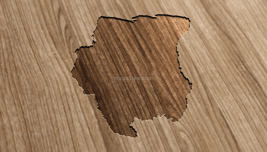 Engraved Suriname Map on Wood as CNC Carving