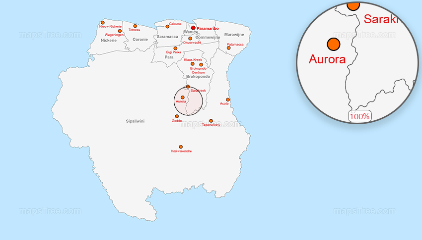 Vector Map of Suriname - Layered Regions