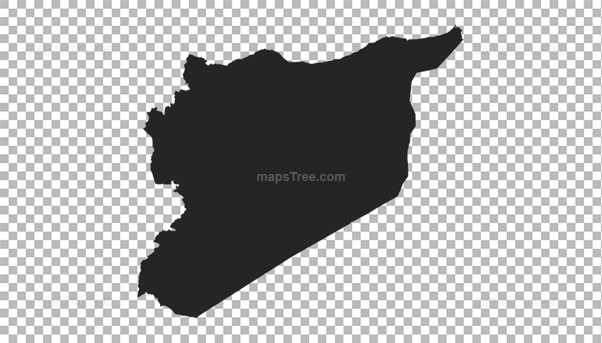 Transparent PNG map image of Syria