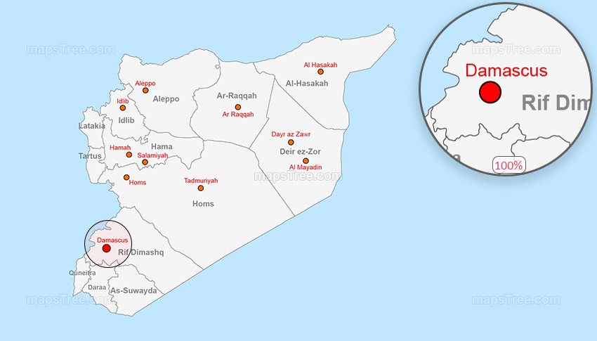 Vector Map of Syria - Layered Governorates