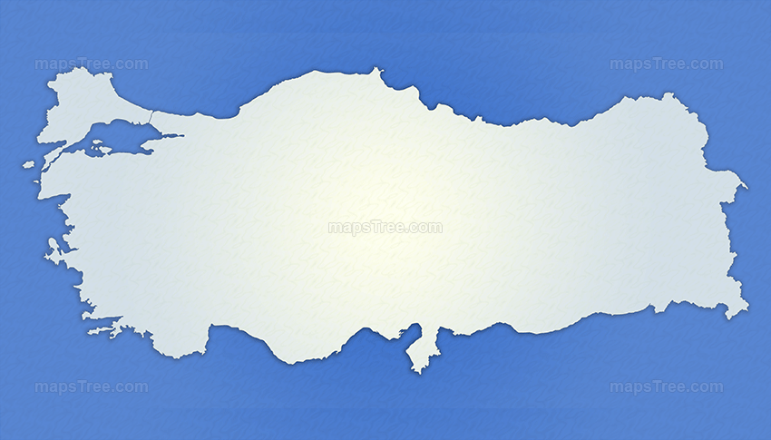 Isolated Turkey Map on a Blue Background