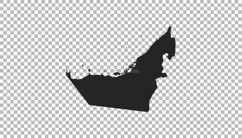 Transparent PNG map image of UAE