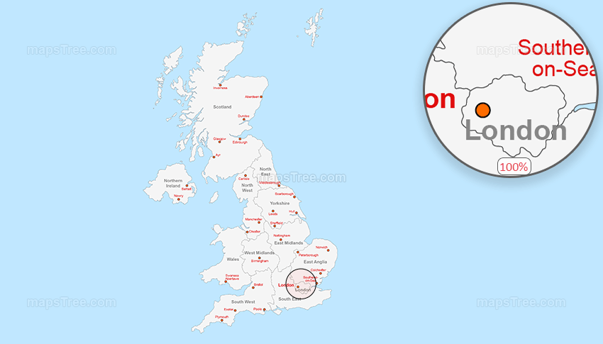Vector Map of UK - Layered Regions