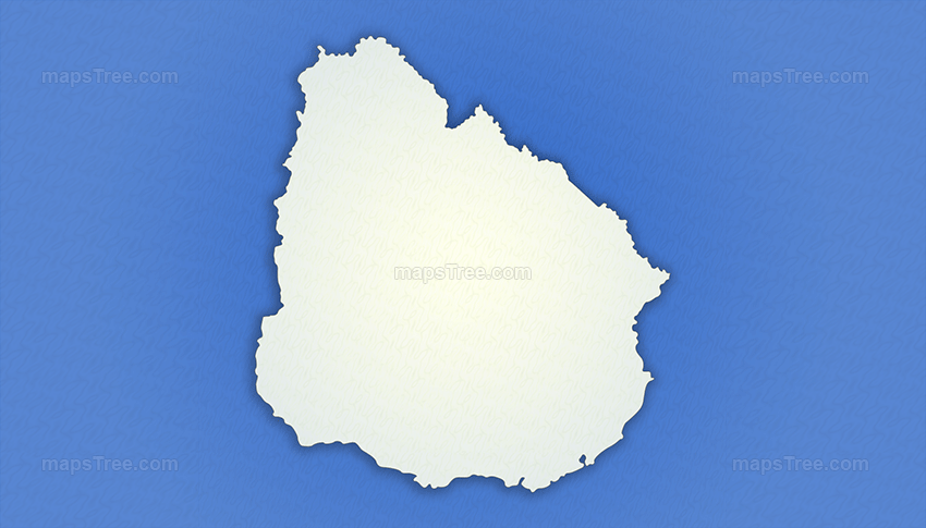 Isolated Uruguay Map on a Blue Background