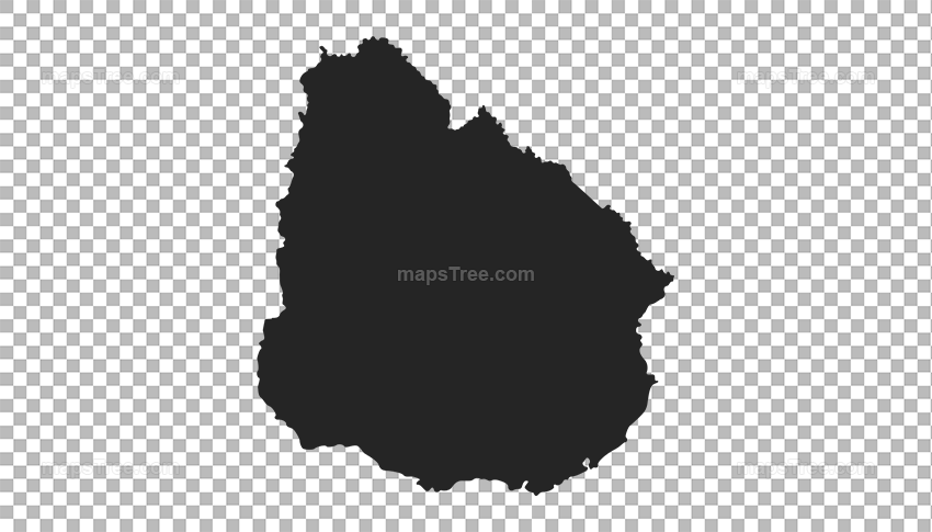 Transparent PNG map image of Uruguay
