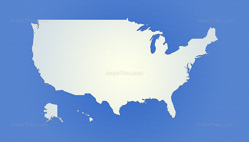 Isolated USA Map on a Blue Background