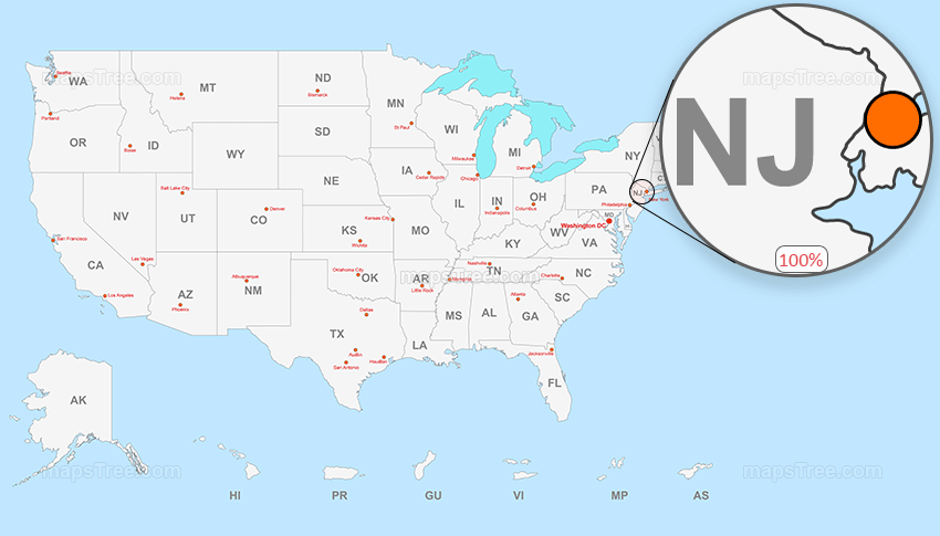 Vector Map of USA - Layered States