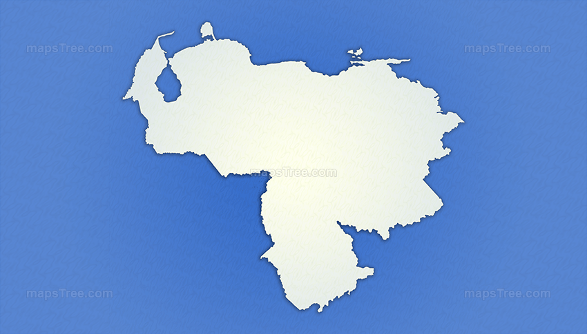 Isolated Venezuela Map on a Blue Background