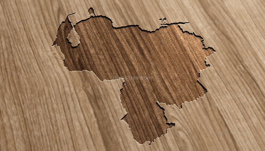 Engraved Venezuela Map on Wood as CNC Carving