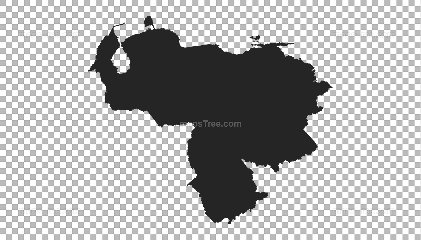 Transparent PNG map image of Venezuela