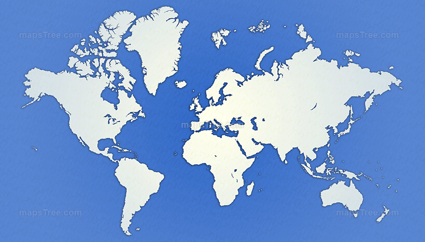 World Map on a Blue Background